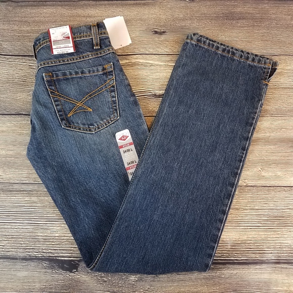 cinch mid rise jeans